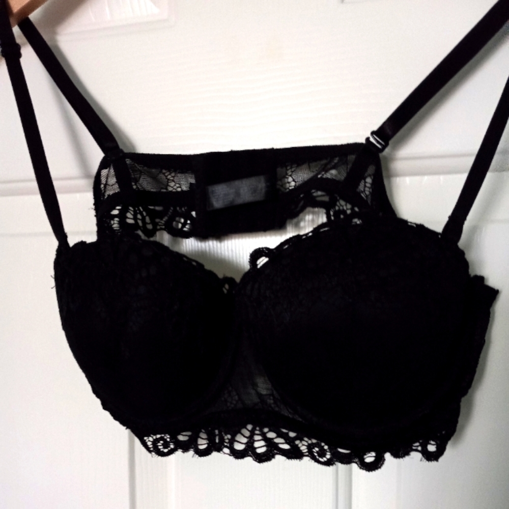 Bra Black Lace XOXO Padded Women's Size 36B
